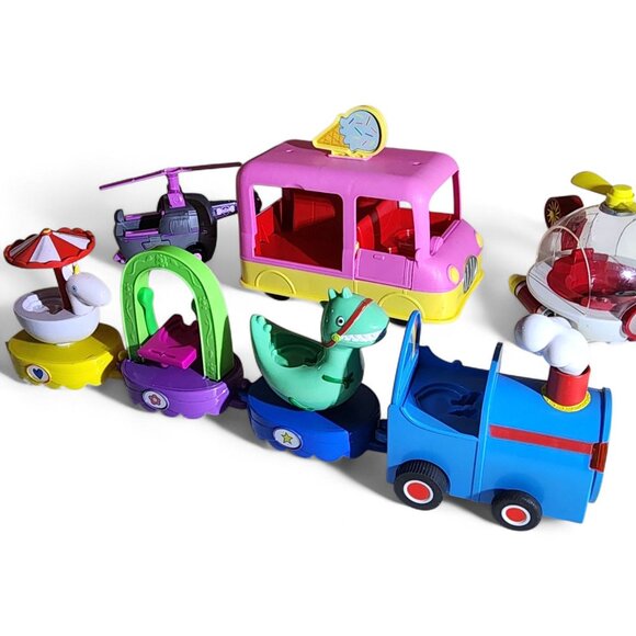 Peppa Pig Vehicle Toy Lot Train Cars Ice Cream Van Paw Patrol Helicopter Set - Picture 2 of 5